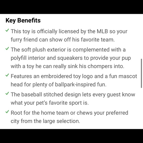 π MLB Mascots Phillie Phanatic Plush Dog Toy - Picture 8 of 9